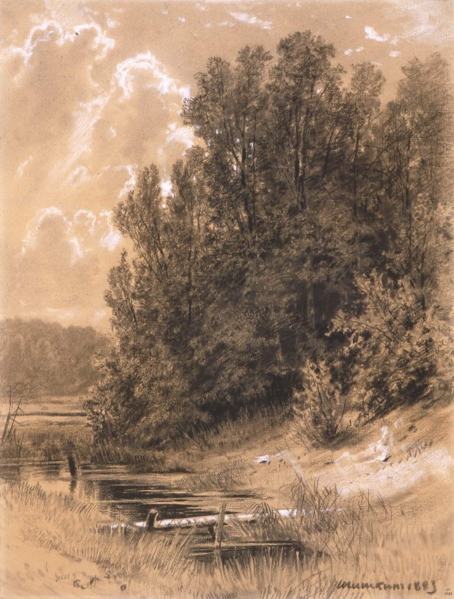 У ручья, Ivan Shishkin, 1883