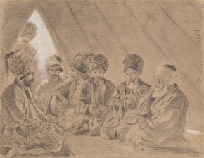 Группа кавказцев в шатре