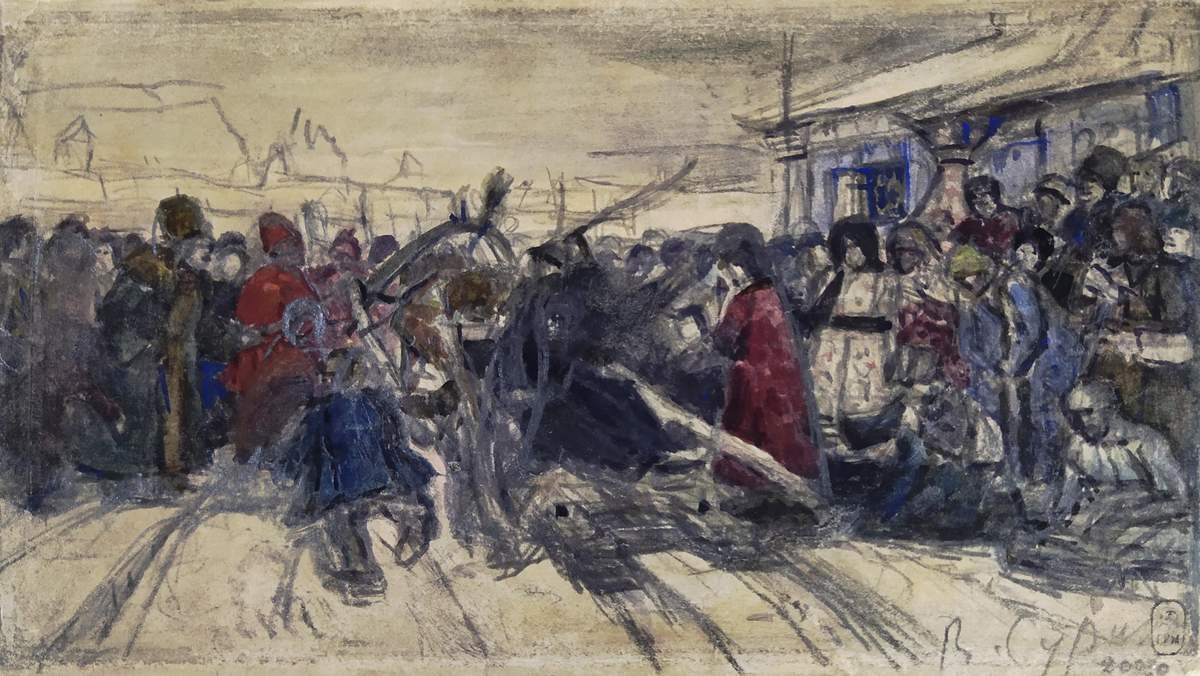 Боярыня Морозова. Эскиз, Vasily Surikov, 1883–1884