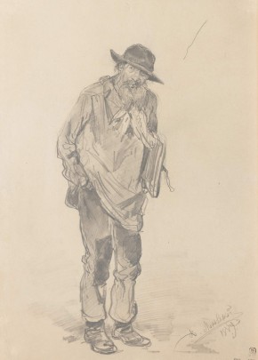 Ночлежный дом. Фигура спившегося художника (с художника А. К. Саврасова)