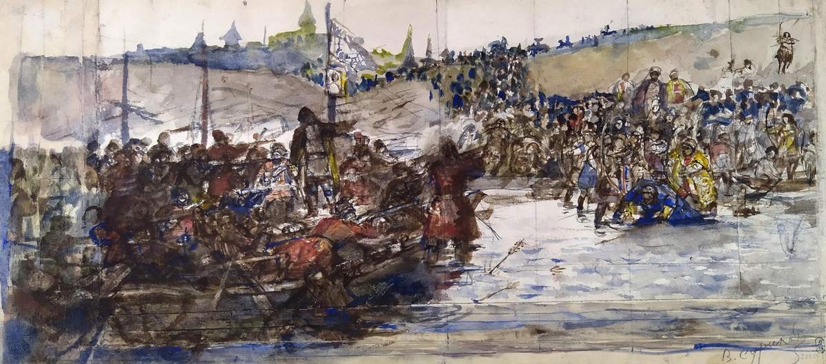 Покорение Сибири Ермаком. Эскиз, Vasily Surikov, 1890–1891