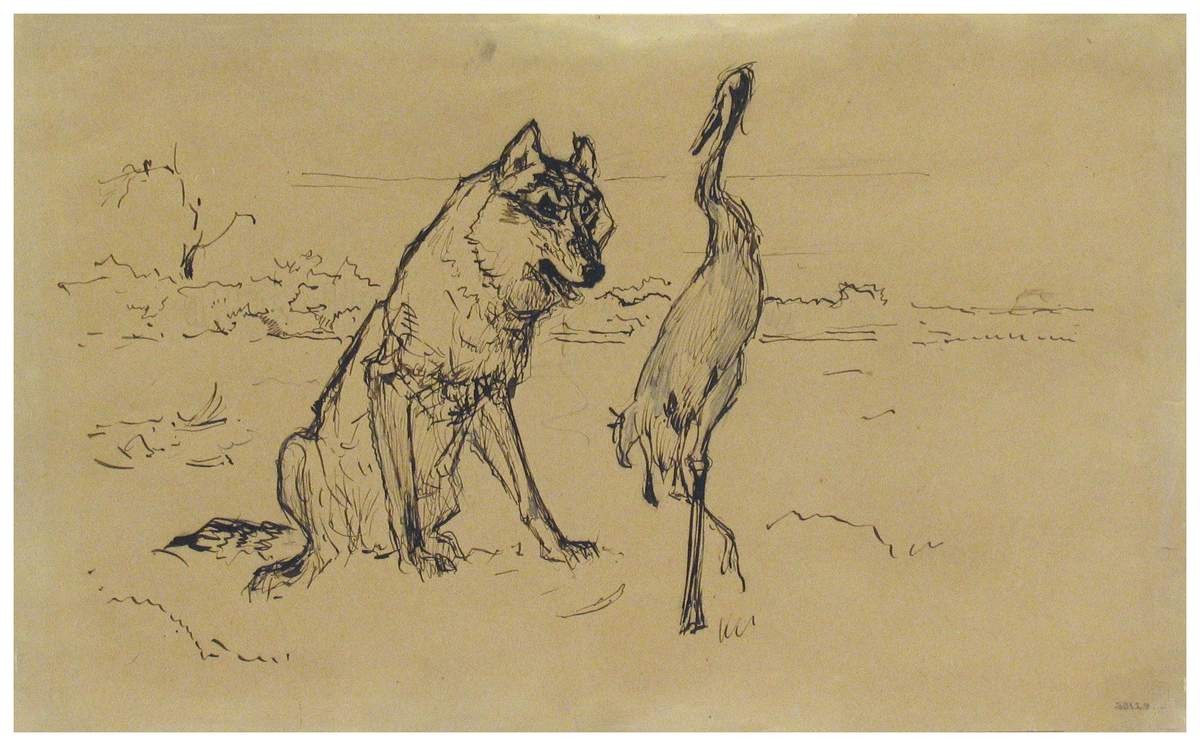 Волк и журавль, Valentin Serov, 1895–1898