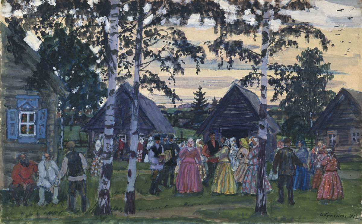Хоровод, Boris Kustodiev, 1912