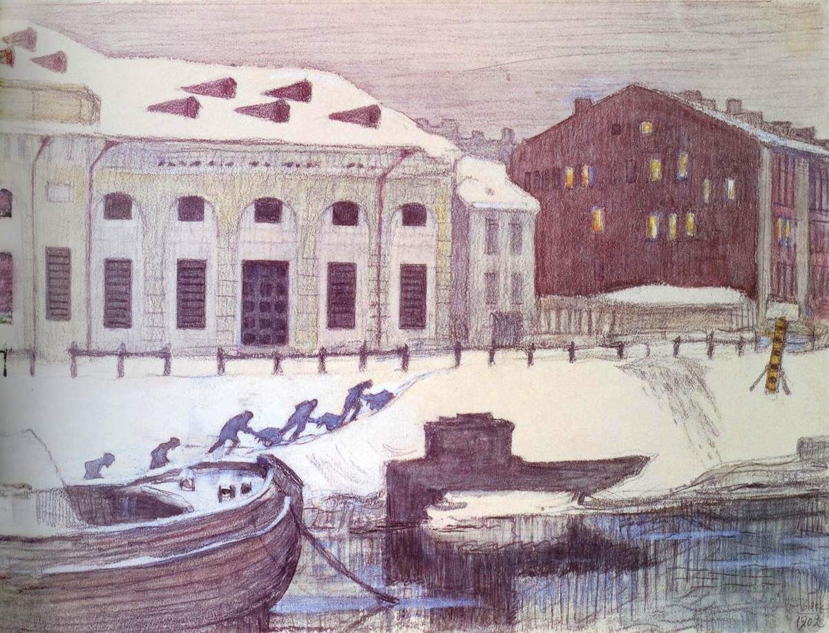 Петербург. Обводный канал, Mstislav Valerianovitch Dobuzinski, 1902