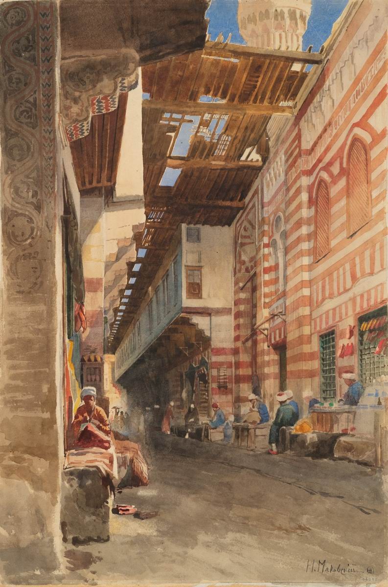 Улица в Каире, Nikolay Makovsky, 1874