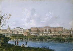 View of the City on the River Bank (View onto the Moscow University Building from the Neglinnaya River)