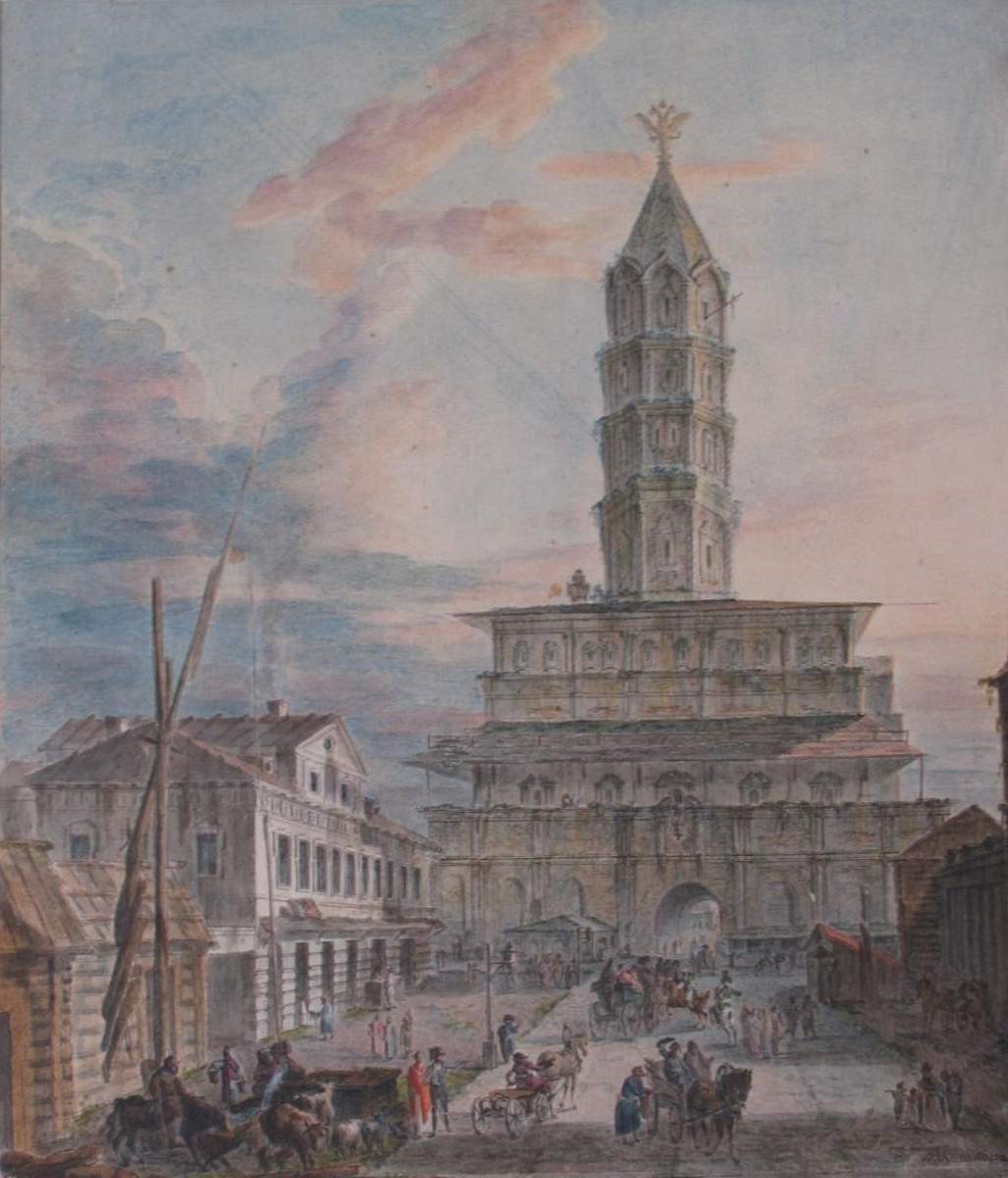 Москва. Сухарева башня, Illarion Vasilyevich Moshkov, 1801