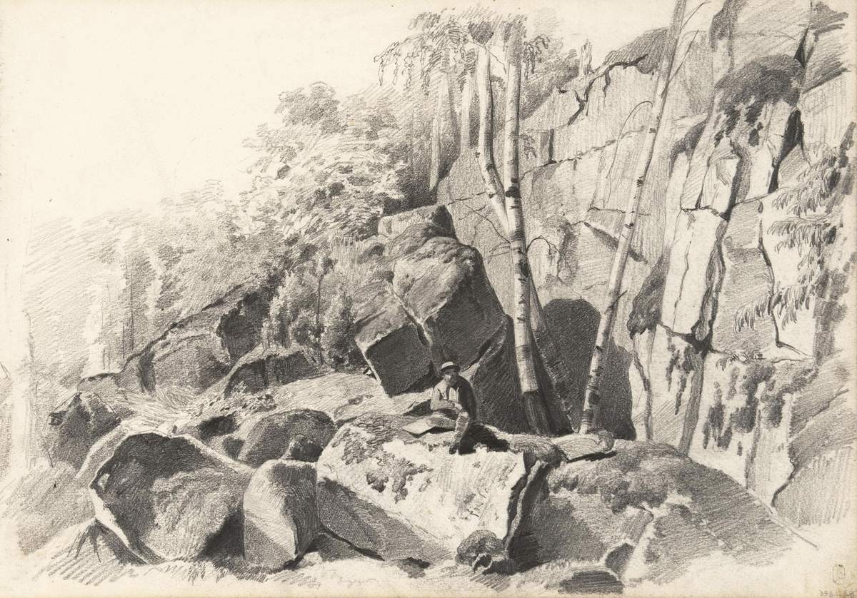 И. И. Шишкин на этюдах среди скал, Fyodor Vasilyev, 1867