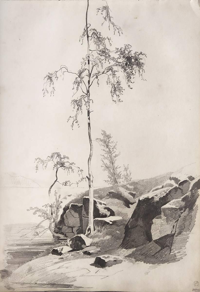 На берегу озера, Fyodor Vasilyev, 1867 (?)