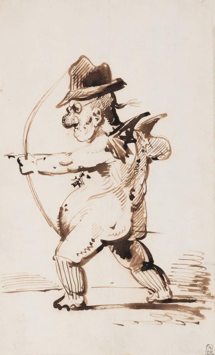 Джакомо Кваренги в виде амура, стреляющего из лука, Alexander Orlowski, early 1810s