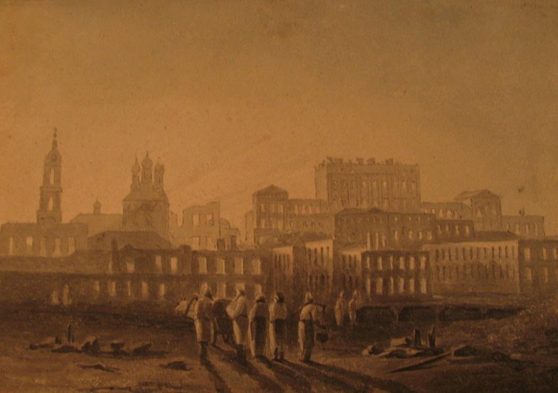 Руины Москвы после пожара 1812 года, Dzheyms Dzhon Tomas, 1814
