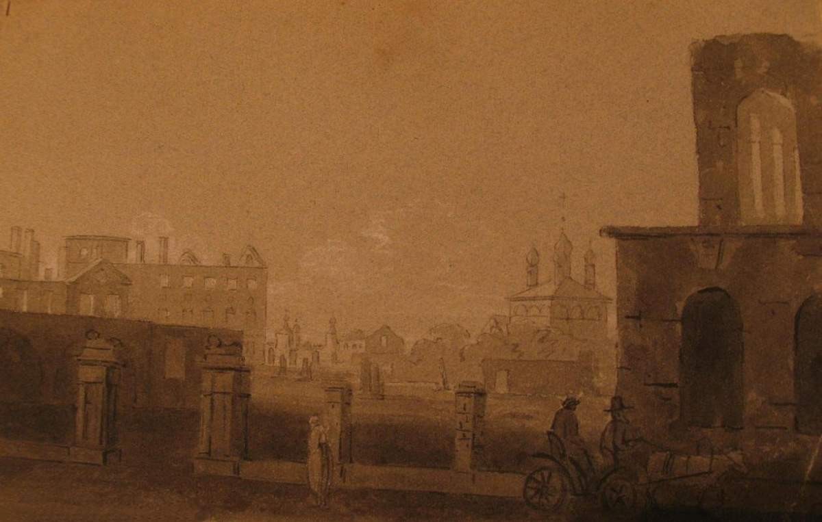 Руины дома Салтыкова в Москве, Dzheyms Dzhon Tomas, 1814