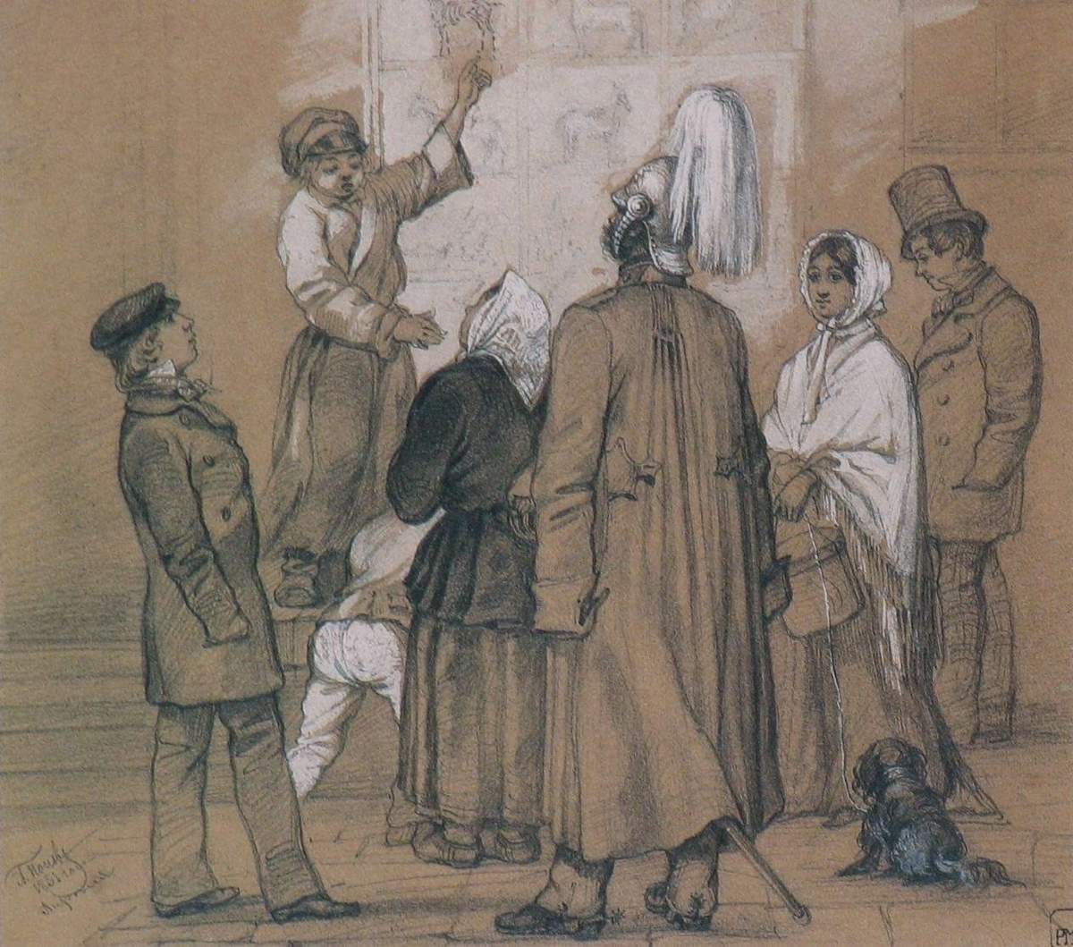 У окна магазина, Andrei Andreyevich Popov, 1851