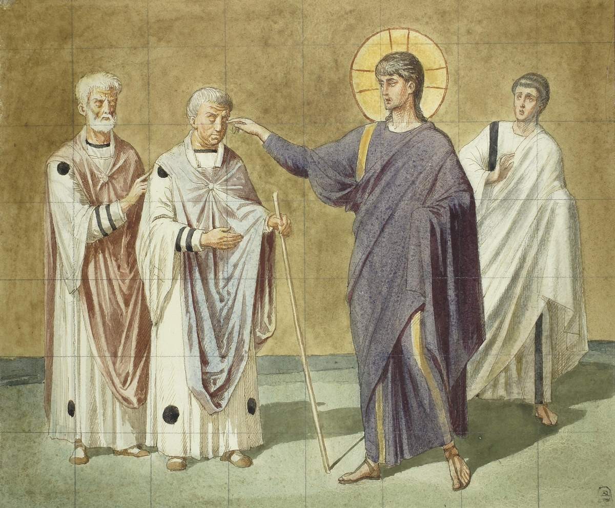 Исцеление слепых, Grigory Gagarin, 19th century