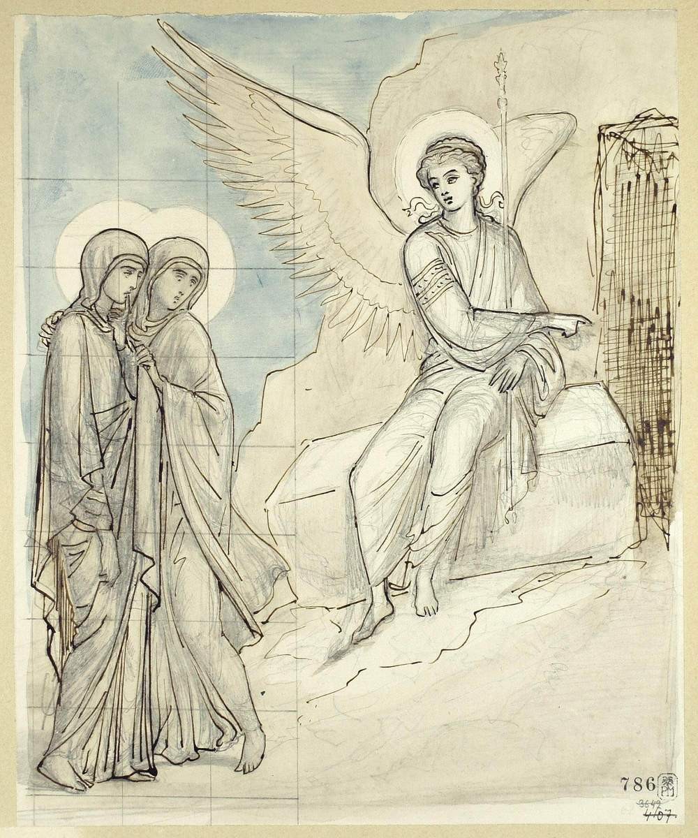 Ангел у гроба господня и жены-мироносицы, Grigory Gagarin, 19th century