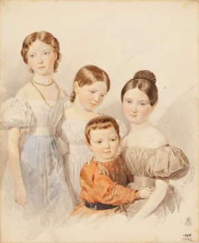Портрет детей Ф. Ф. Шуберт: Елизаветы, Софии, Александры и Федора