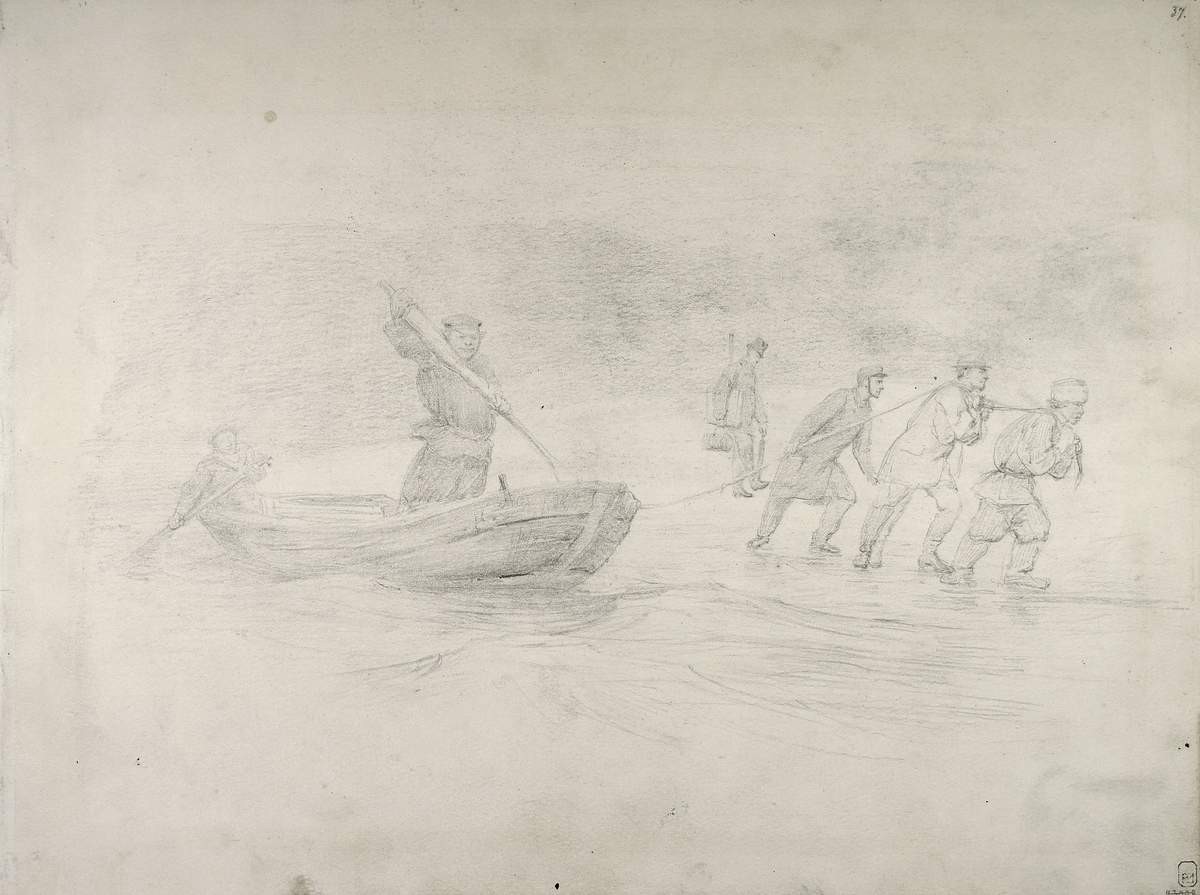 Тянут лодку, Fyodor Vasilyev, late 1860s – early 1870s