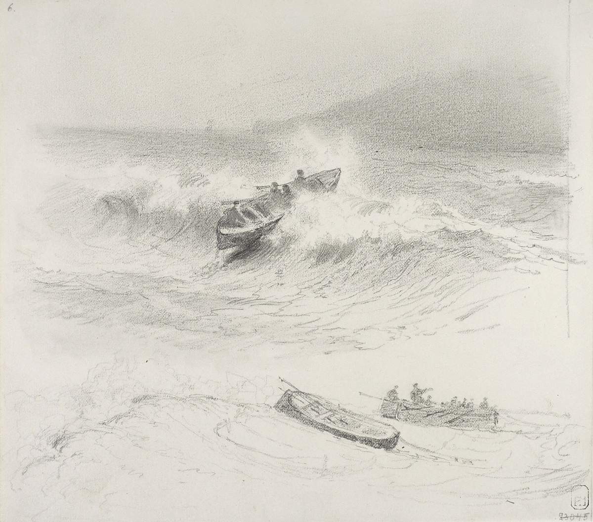 Лодки в волнах, Fyodor Vasilyev, late 1860s – early 1870s
