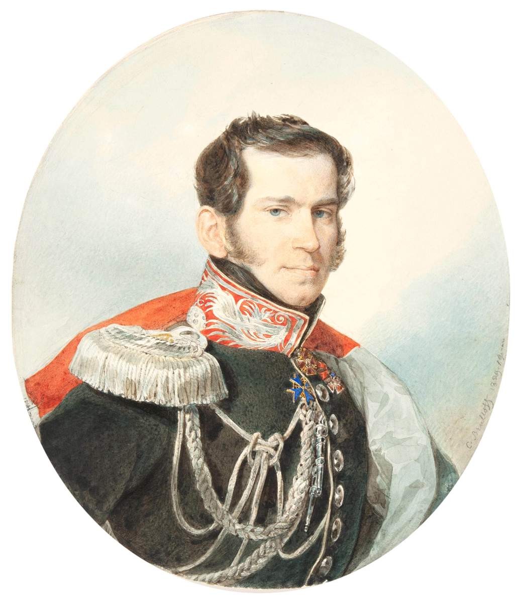 Портрет флигель-адъютанта графа А. Г. Строганова, Karl Bryullov, 1829