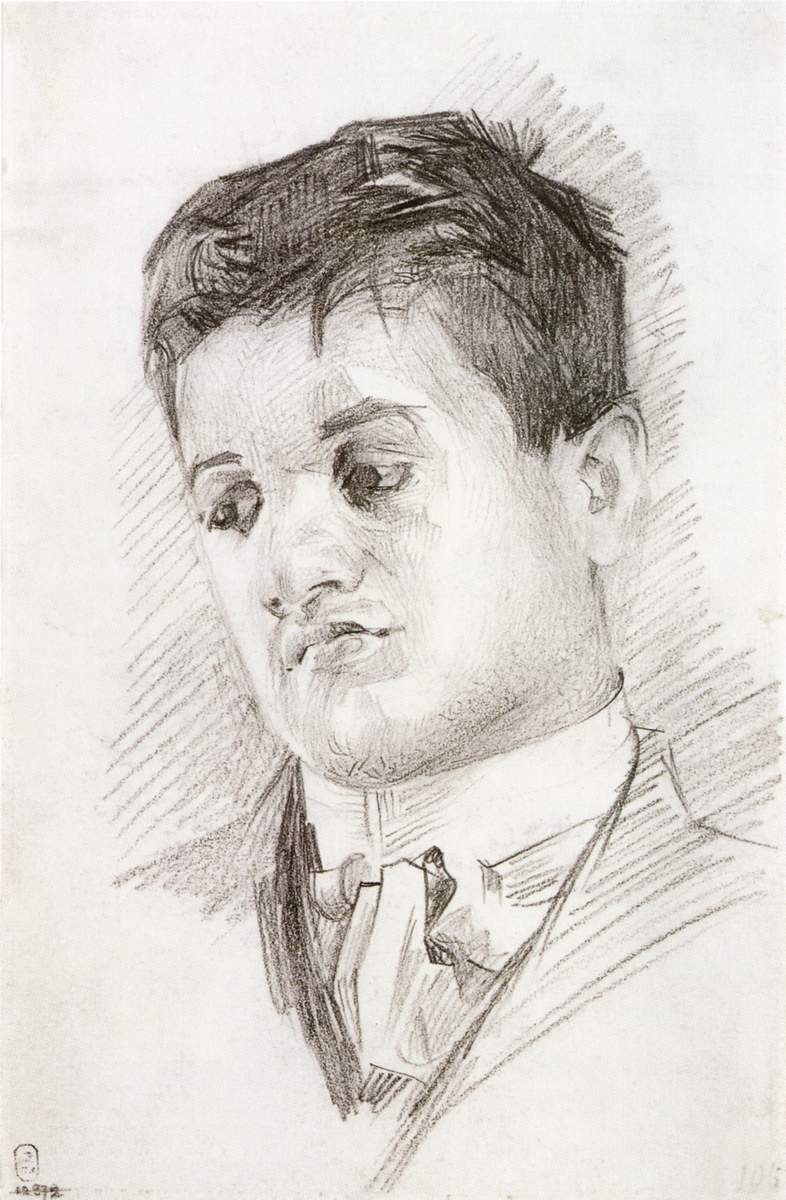 Портрет скульптора Петра Бромирского, Mikhail Vrubel, 1904