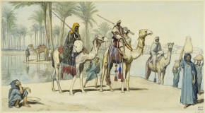 Arabs on Camels by the Nile Banks