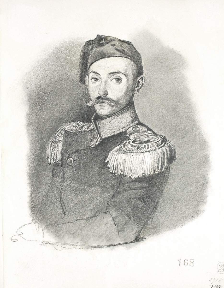 Портрет полковника Сергея Дмитриевича Безобразова (1801–1879), командира Нижегородского драгунского полка, Grigory Gagarin, 1840–1842