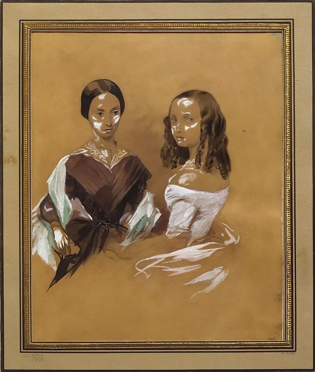 Портрет сестер Аграфены Петровны (1822–1901) и Надежды Петровны (1826–1863) Верзилиных, Grigory Gagarin, 1840–1841