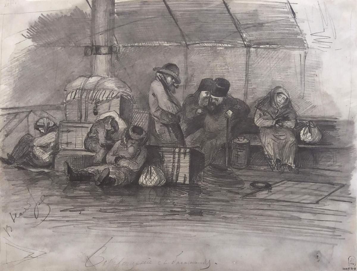 На пароходе. Возвращение с богомолья, Fyodor Vasilyev, 1867