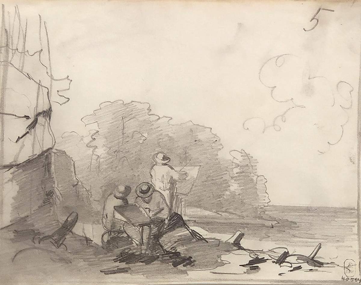 Художники на берегу озера, Fyodor Vasilyev, 1867