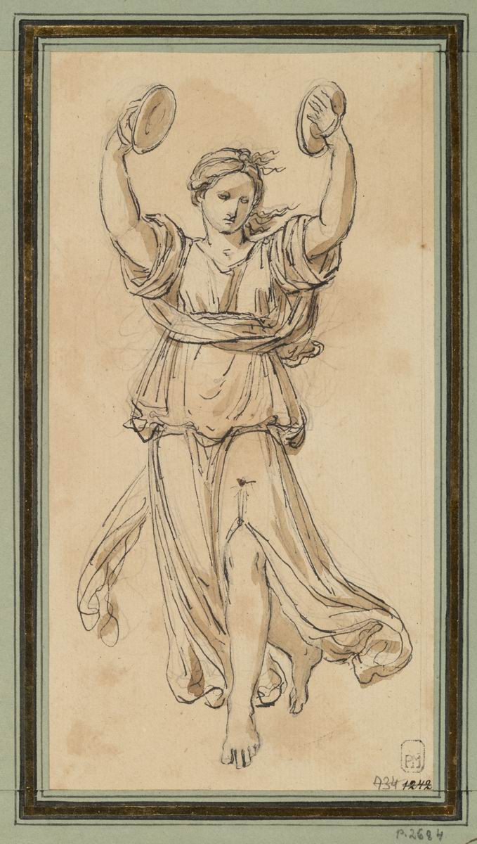 Пляшущая муза. Набросок для росписи (?), Aleksey Yegorov, late 1820s