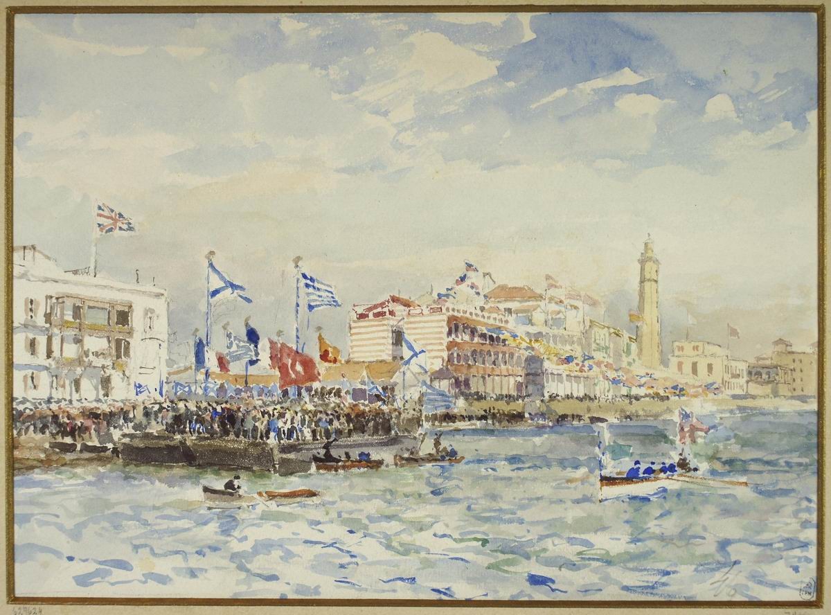 В Порт-Саиде на набережной. Этюд, Nikolay Gritsenko, 1890