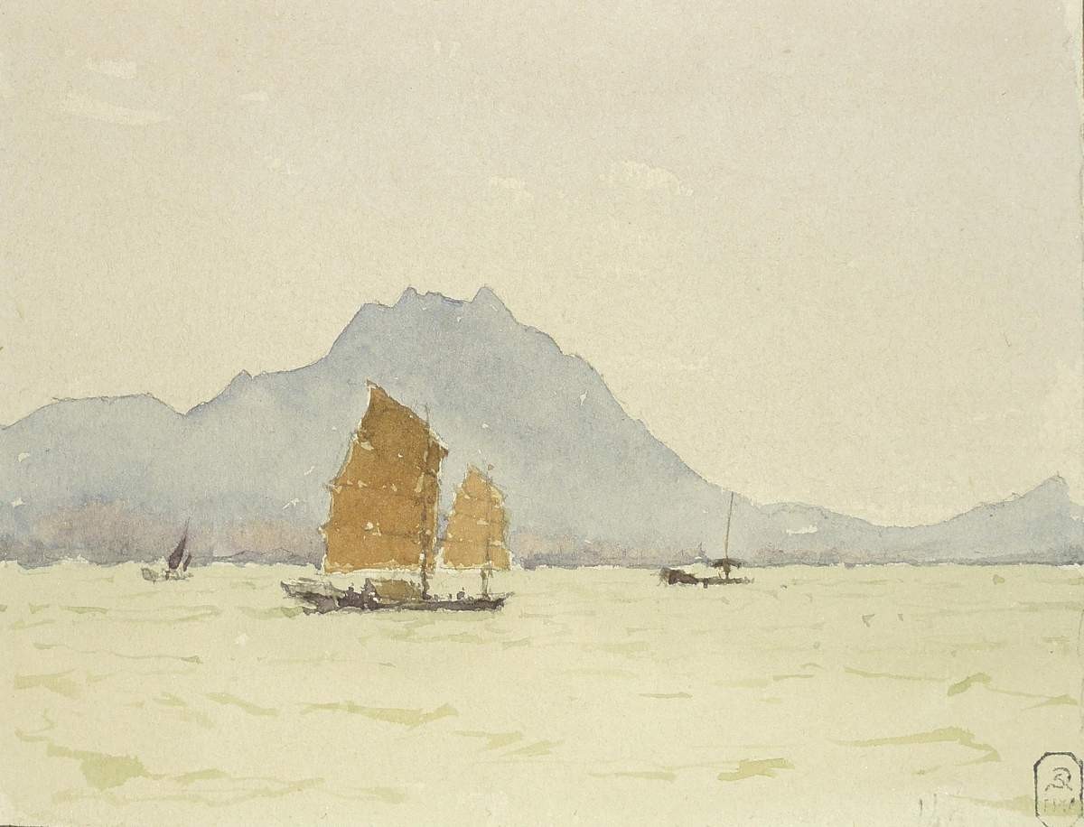 Вид на пути из Гонконга в Кантон, Nikolay Gritsenko, 1891