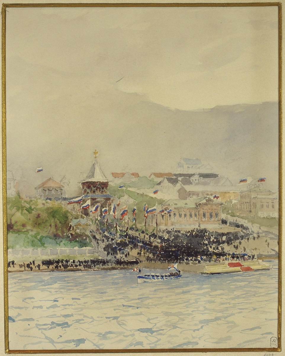 Вид на пристань во Владивостоке. Этюд, Nikolay Gritsenko, 1891