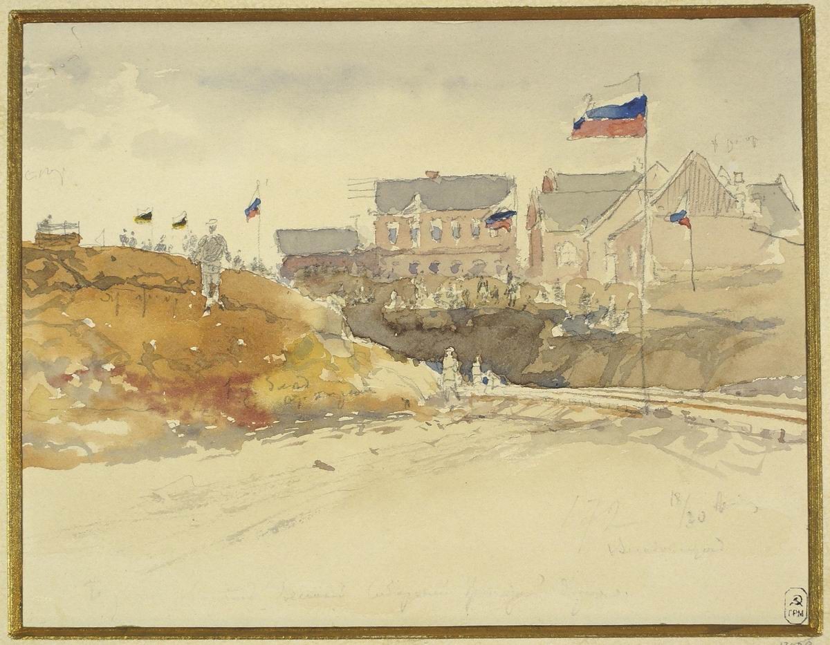 На постройке Сибирской железной дороги. Этюд, Nikolay Gritsenko, 1891