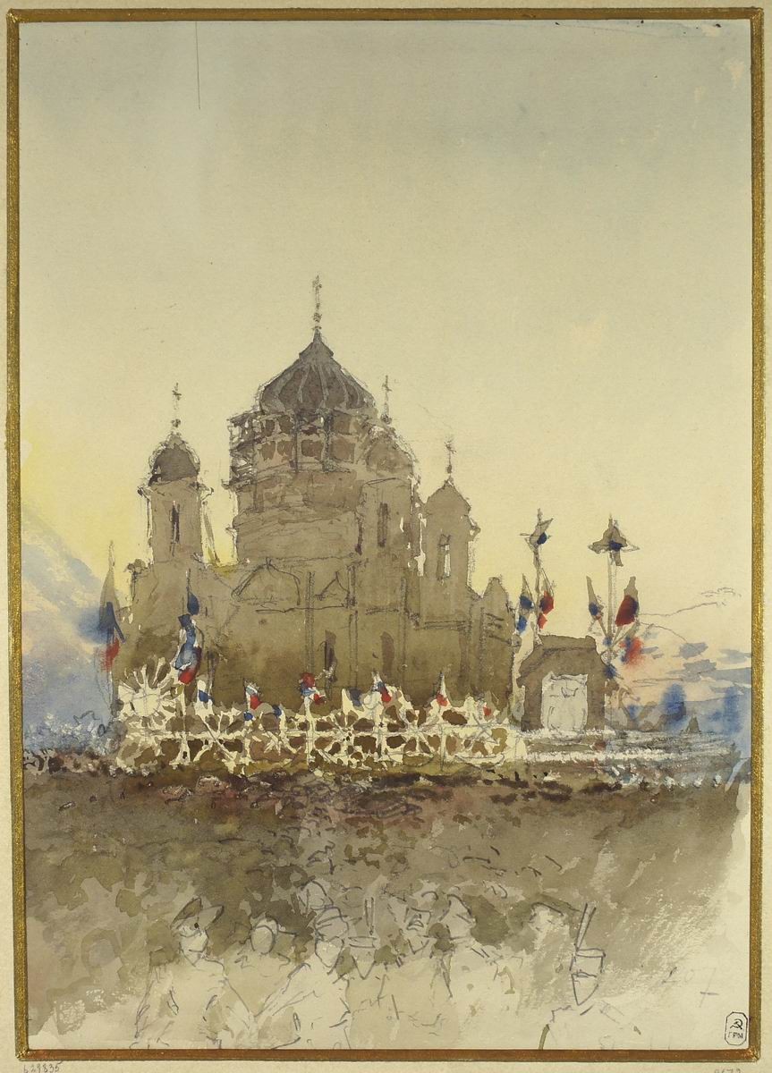 В Томске на Соборной площади. Этюд, Nikolay Gritsenko, 1891 (?)