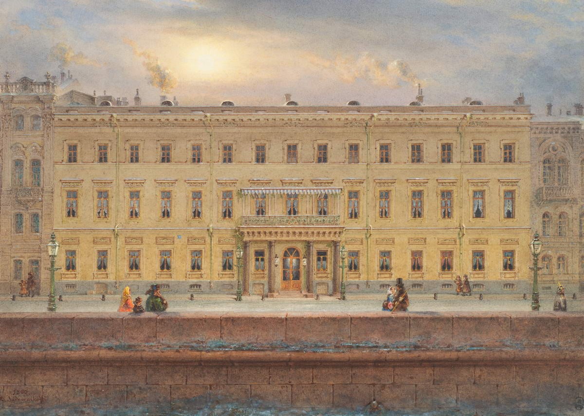 Дворцовый запасной дом на Дворцовой набережной Петербурга, Vasily Sadovnikov, 1860