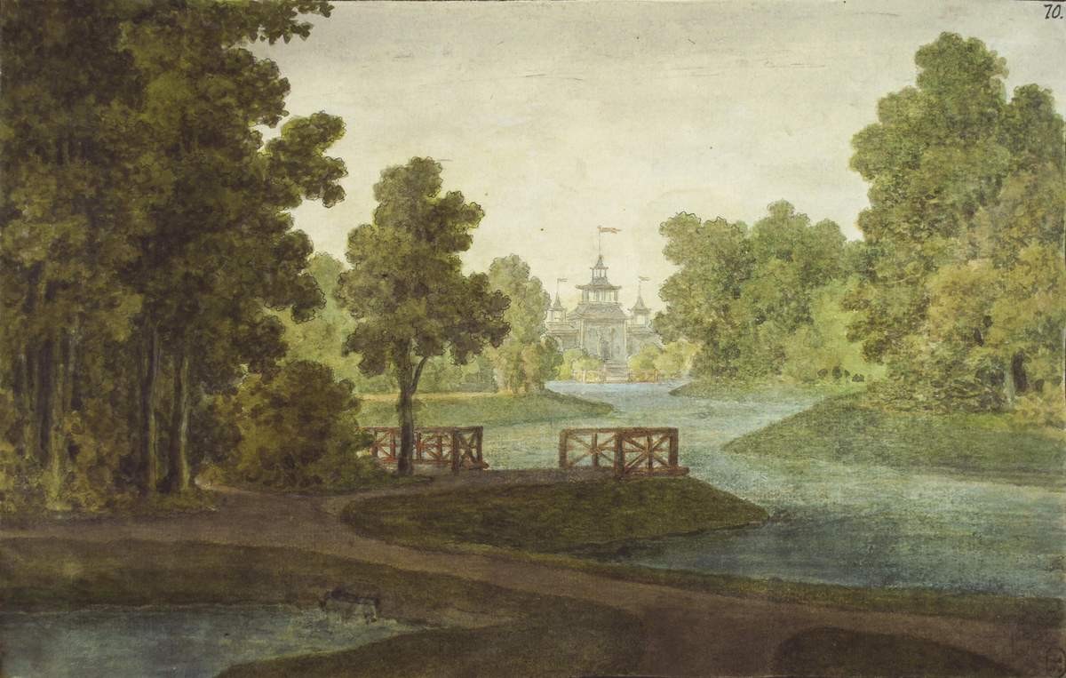 Царское Село. В парке. Вид на Китайскую деревню, Mikhail Ivanov, late 18th – early 19th century