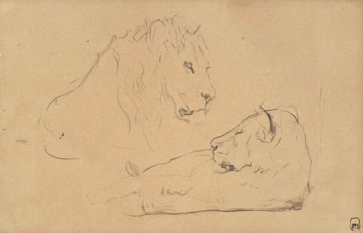 Лев и львица, Valentin Serov, 1890s