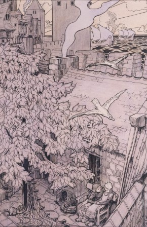 Иллюстрация к книге Е. В. Балобановой «Легенды о старинных замках Бретани». Царица бурь