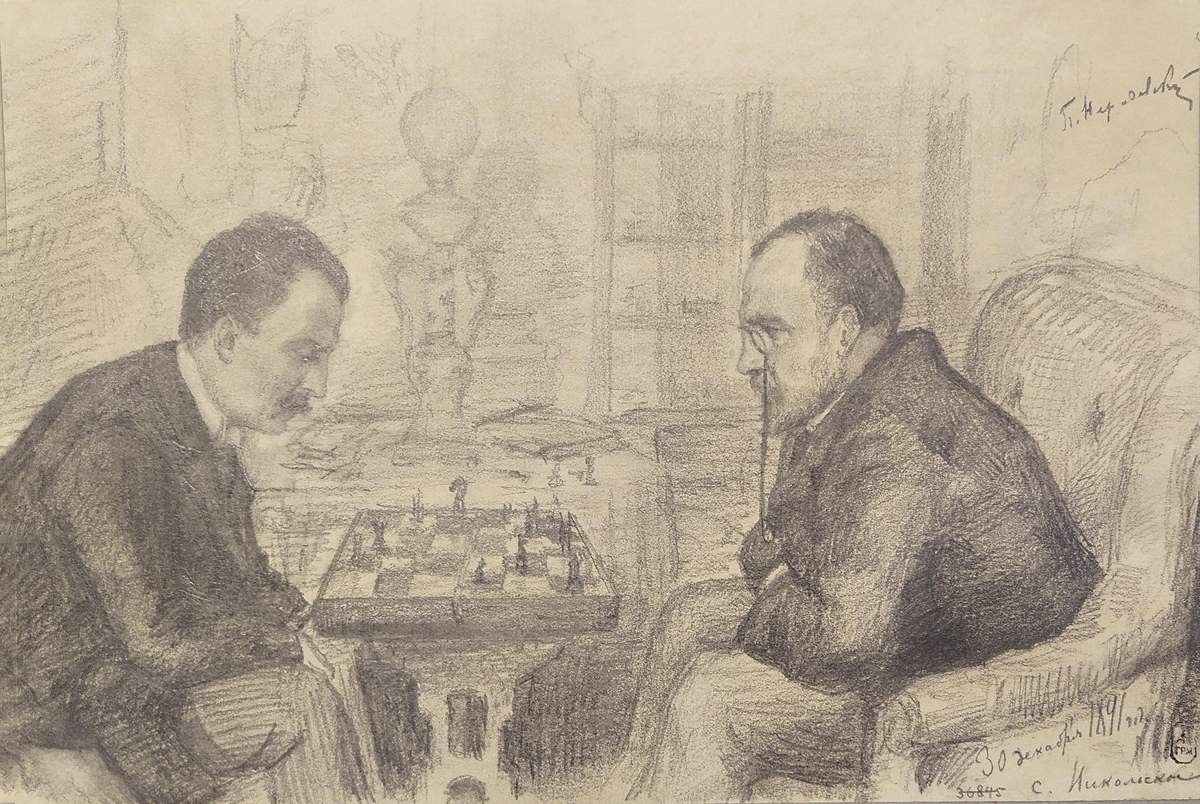 Партия в шахматы, Petr Ivanovich Neradovskiĭ, 1891
