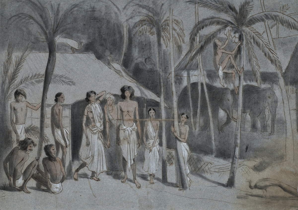 Бенгальская деревня на берегах Ганга, Aleksey Dmitriyevich Saltykov, 1841, December