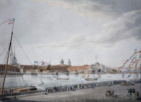 Спуск корабля у Адмиралтейства в Петербурге