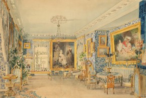 Интерьер гостиной во дворце в имении князя Л. П. Витгенштейна Верки под Вильной