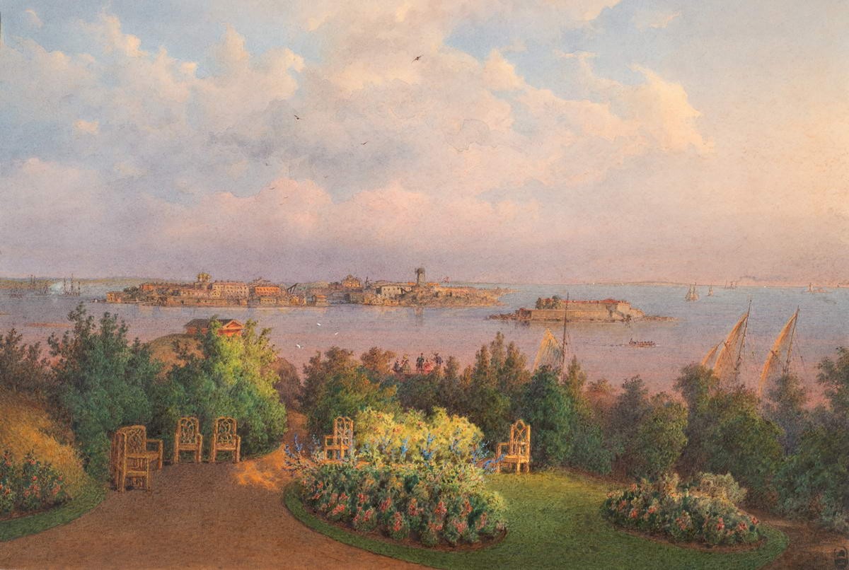 Вид на Свеаборг из сада княгини З. И. Юсуповой, Vasily Sadovnikov, 1852