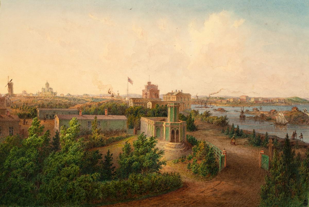 Вид дачи и парка Юсуповых в Гельсингфорсе, Vasily Sadovnikov, 1852