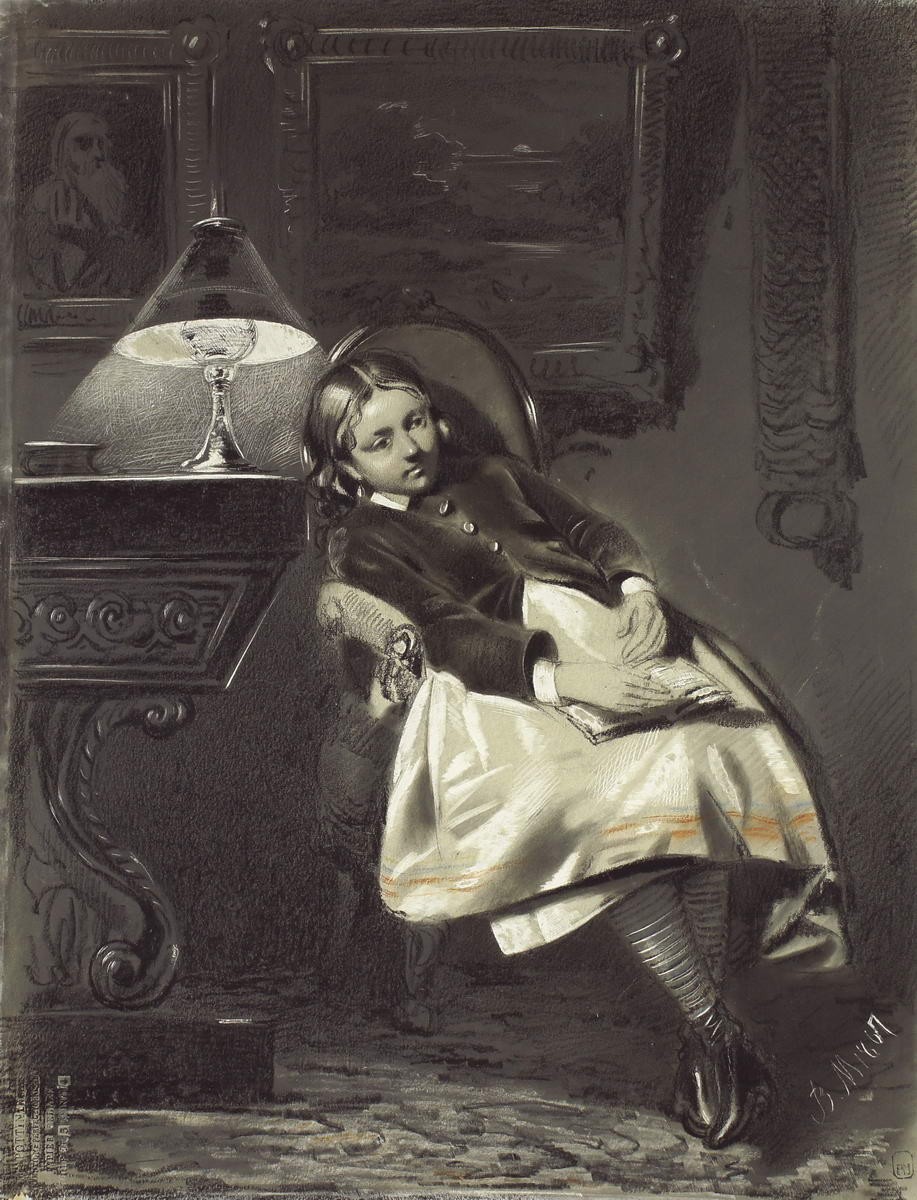 Девочка с книгой, Vladimir Makovsky, 1867