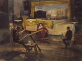 Рисование натурщицы в мастерской