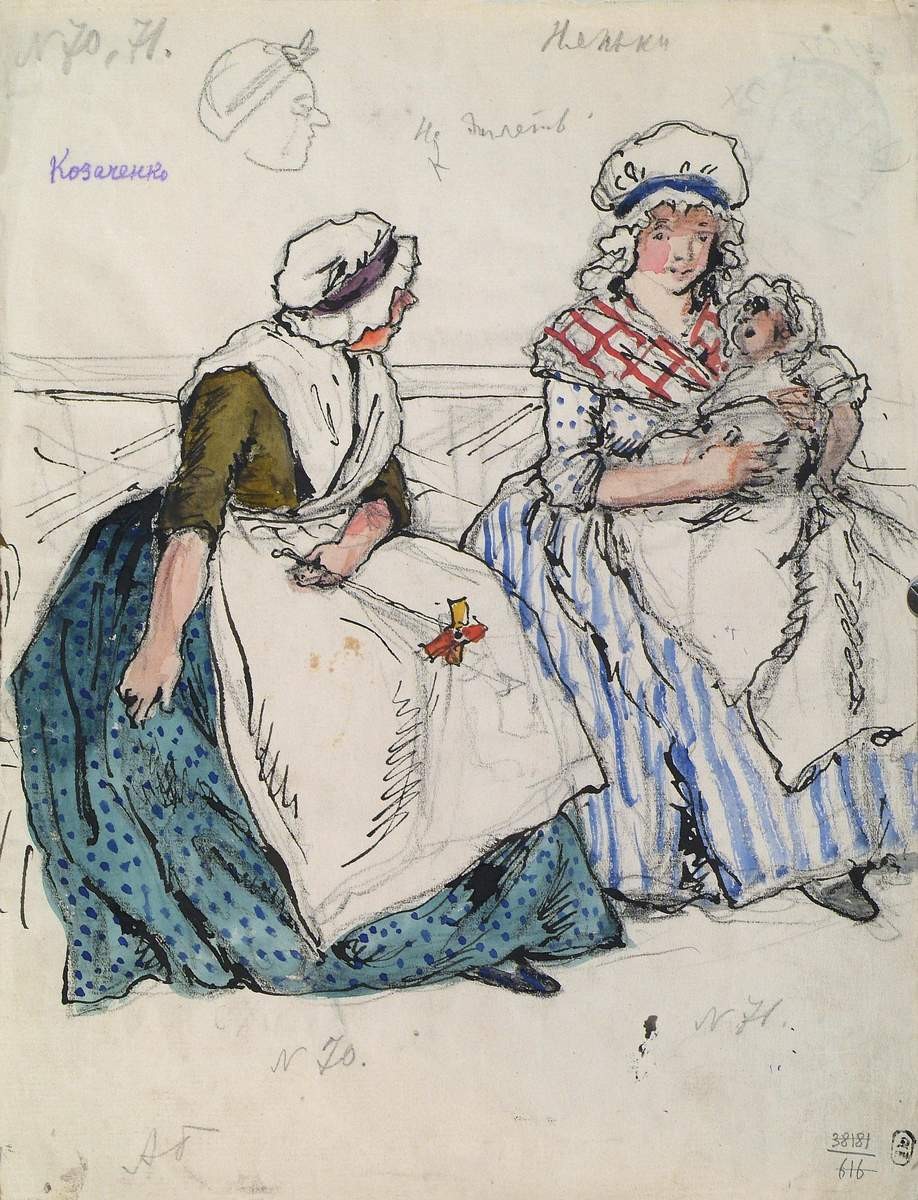 Няньки, Alexandre Benois, 1920-1921 (?)