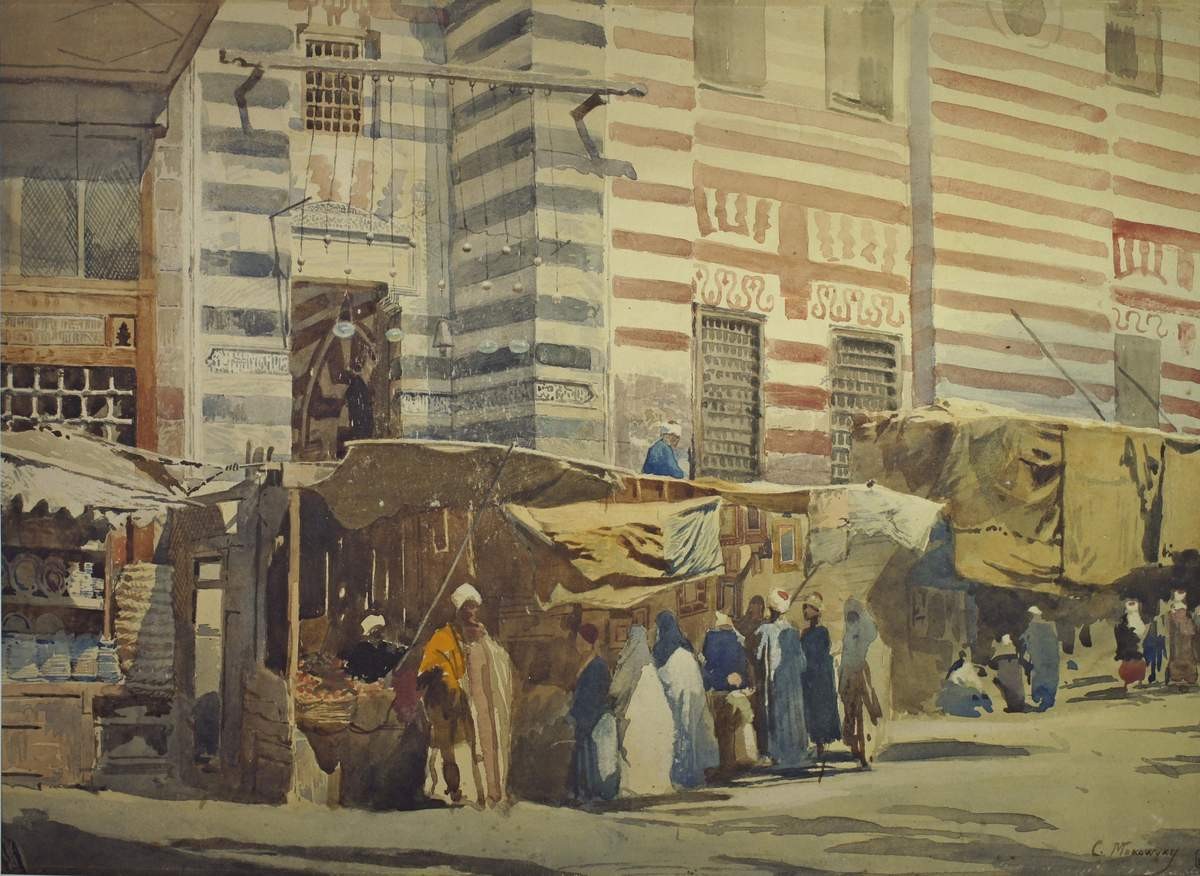 Улица в Каире, Konstantin Makovsky, mid-1870s