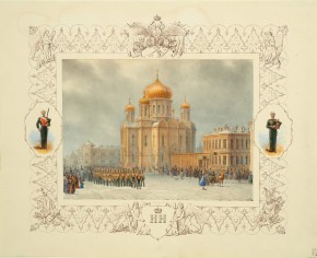 Парад перед Введенским собором в Петербурге